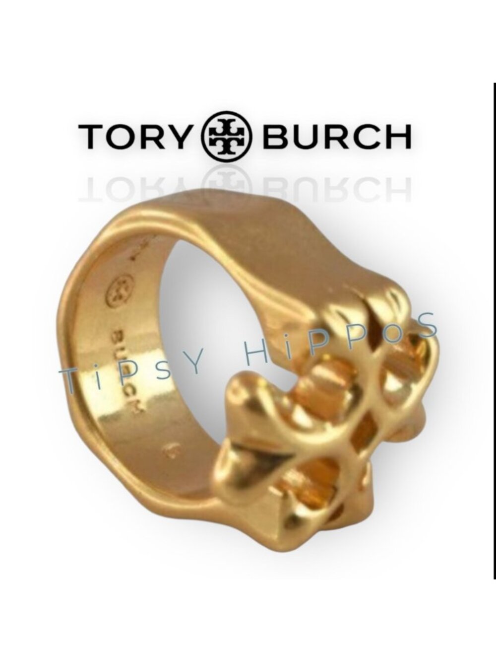 SIZE 8 - Tory Burch Roxanne Gold Ring - Picture 4 of 6